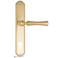 Дверная ручка на планке Fratelli Cattini FOGGIA CYL PL02-OLV полированная латунь