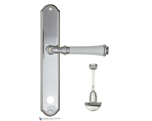 Дверная ручка на планке Fratelli Cattini GRACIA CERAMICA BIANCO WC-2 PL02-CR полированный хром Дверная ручка на планке Fratelli Cattini GRACIA CERAMICA BIANCO WC-2 PL02-CR полированный хром