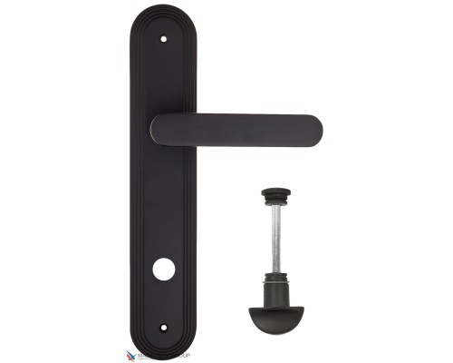 Дверная ручка на планке Fratelli Cattini PIPPA WC-2 PL288-NM матовый черный Дверная ручка на планке Fratelli Cattini PIPPA WC-2 PL288-NM матовый черный