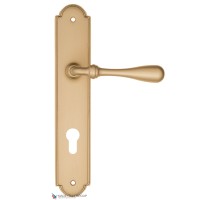 Дверная ручка на планке Fratelli Cattini RETRO CYL PL257-BS матовая латунь