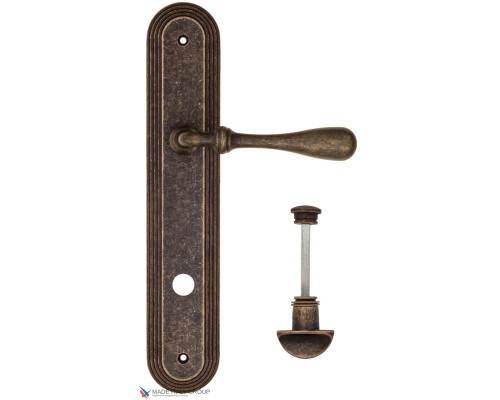 Дверная ручка на планке Fratelli Cattini RETRO WC-2 PL288-BA античная бронза Дверная ручка на планке Fratelli Cattini RETRO WC-2 PL288-BA античная бронза