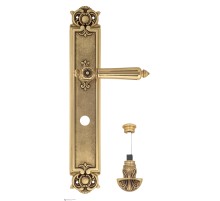 Дверная ручка Venezia CASTELLO WC-4 на планке PL97 французское золото + коричневый