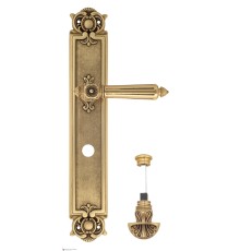 Дверная ручка Venezia CASTELLO WC-4 на планке PL97 французское золото + коричневый
