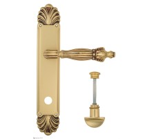 Дверная ручка Venezia OLIMPO WC-2 на планке PL87 французское золото + коричневый