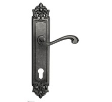 Дверная ручка Venezia VIVALDI CYL на планке PL96 античное серебро