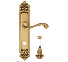 Дверная ручка Venezia VIVALDI WC-4 на планке PL96 французское золото + коричневый