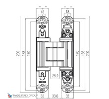 KUBICA 2810 DXSX, OL универсальная петля, цвет ЗОЛОТО (100 kg)