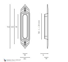Ручка для раздвижной двери Venezia U122 DECOR темная бронза (1шт.)