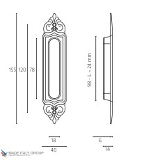 Ручка для раздвижной двери Venezia U122 DECOR темная бронза (1шт.)
