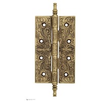 Дверная петля универсальная латунная с узором Venezia CRS012 152x89x4 французское золото +коричневый