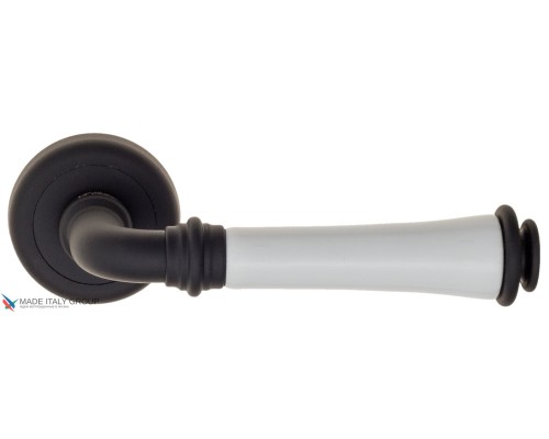 Дверная ручка на круглом основании Fratelli Cattini GRACIA CERAMICA BIANCO D1-NM матовый черный Дверная ручка на круглом основании Fratelli Cattini GRACIA CERAMICA BIANCO D1-NM матовый черный