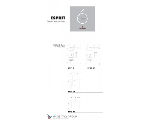 Дверная ручка на квадратном основании COLOMBO Esprit BT11RSB-CM матовый хром Дверная ручка на квадратном основании COLOMBO Esprit BT11RSB-CM матовый хром