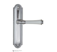 Дверная ручка на планке Fratelli Cattini GRACIA CERAMICA BIANCO PL248-CR полированный хром