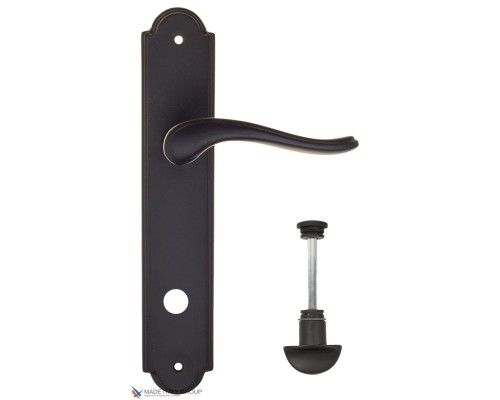 Дверная ручка на планке Fratelli Cattini LAVERA WC-2 PL257-NM матовый черный