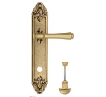 Дверная ручка Venezia CALLISTO WC-2 на планке PL90 французское золото + коричневый