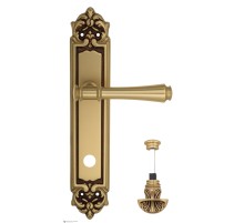 Дверная ручка Venezia CALLISTO WC-4 на планке PL96 французское золото + коричневый