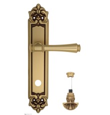 Дверная ручка Venezia CALLISTO WC-4 на планке PL96 французское золото + коричневый