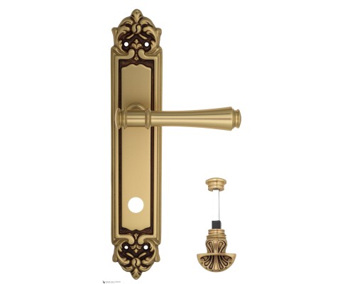 Дверная ручка Venezia CALLISTO WC-4 на планке PL96 французское золото + коричневый Дверная ручка Venezia CALLISTO WC-4 на планке PL96 французское золото + коричневый