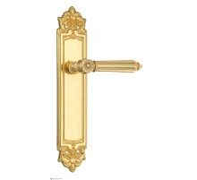 Дверная ручка Venezia CASTELLO на планке PL96 полированная латунь