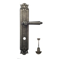 Дверная ручка Venezia CASTELLO WC-2 на планке PL97 античное серебро