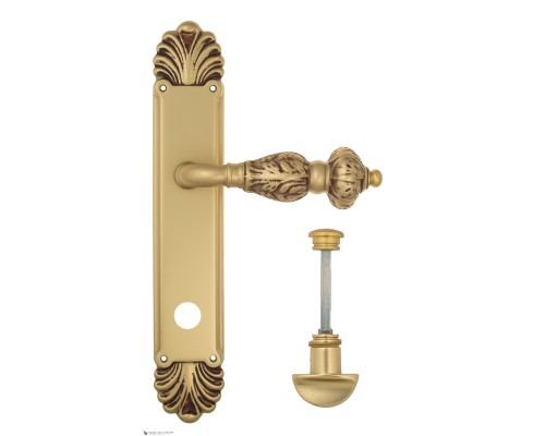 Дверная ручка Venezia LUCRECIA WC-2 на планке PL87 французское золото + коричневый Дверная ручка Venezia LUCRECIA WC-2 на планке PL87 французское золото + коричневый