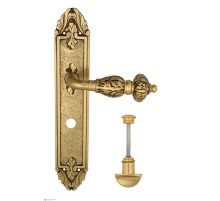 Дверная ручка Venezia LUCRECIA WC-2 на планке PL90 французское золото + коричневый