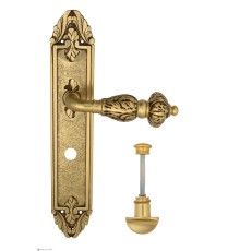 Дверная ручка Venezia LUCRECIA WC-2 на планке PL90 французское золото + коричневый