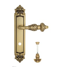 Дверная ручка Venezia LUCRECIA WC-4 на планке PL96 французское золото + коричневый