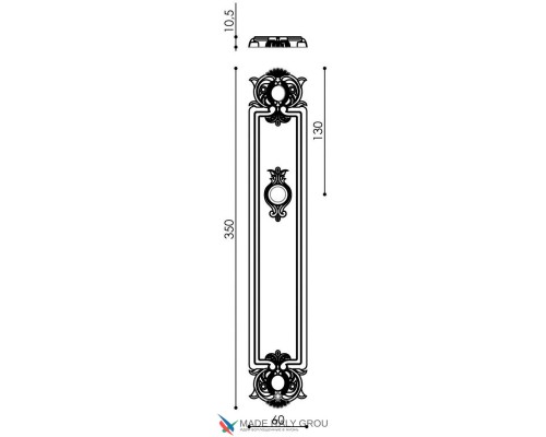 Дверная ручка Venezia OLIMPO WC-4 на планке PL97 матовая бронза Дверная ручка Venezia OLIMPO WC-4 на планке PL97 матовая бронза