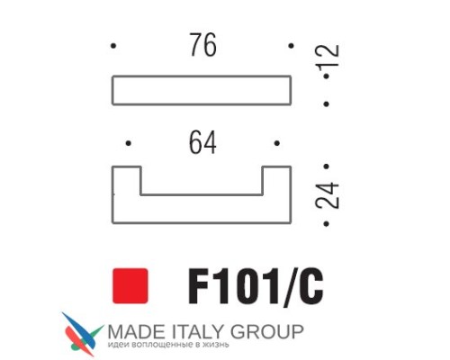 Ручка скоба модерн COLOMBO DESIGN F101C-CM матовый хром 64 мм Ручка скоба модерн COLOMBO DESIGN F101C-CM матовый хром 64 мм